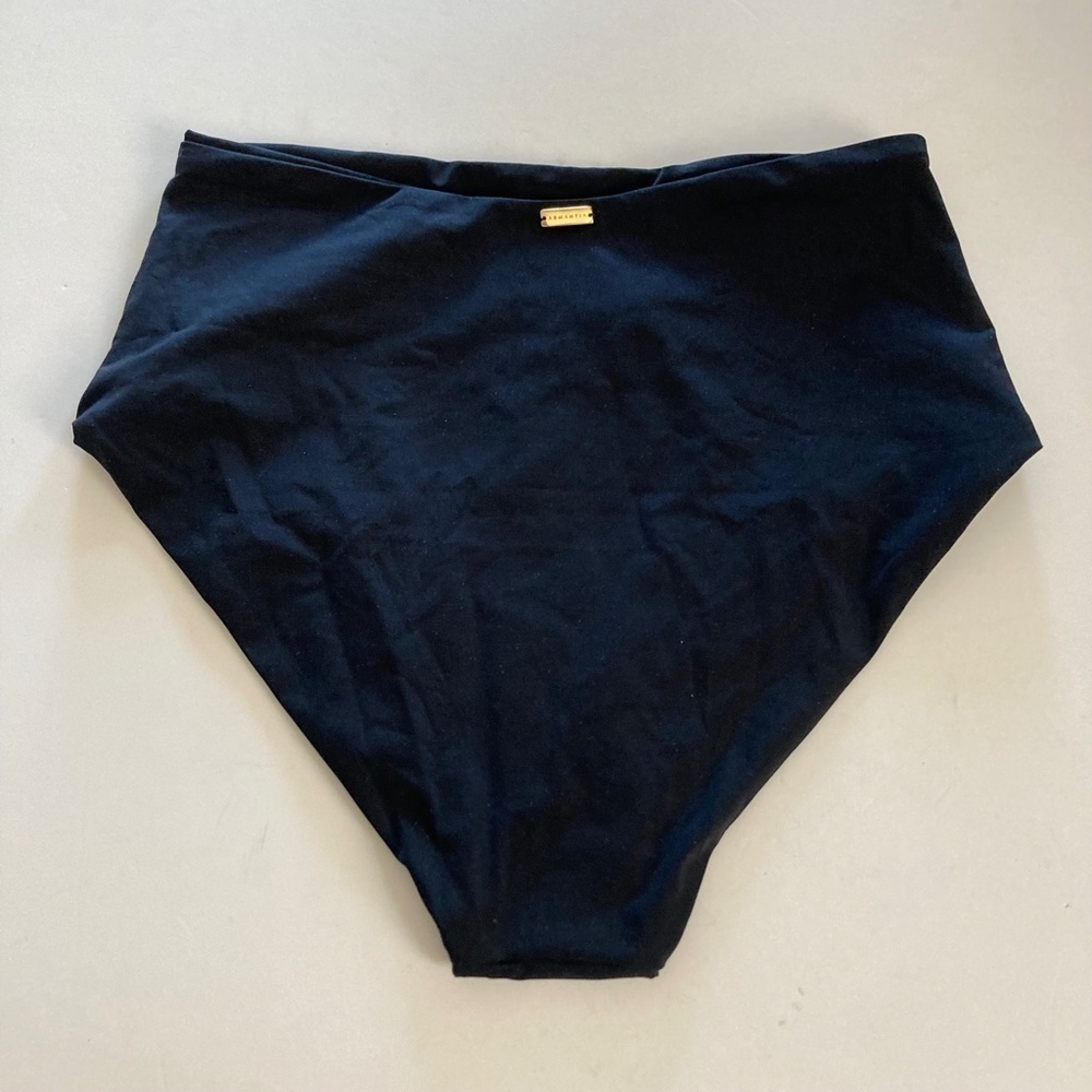NWOT Armantia Anthropologie Marcia High Waisted Black Bikini Bottoms Sz L - Picture 3 of 4